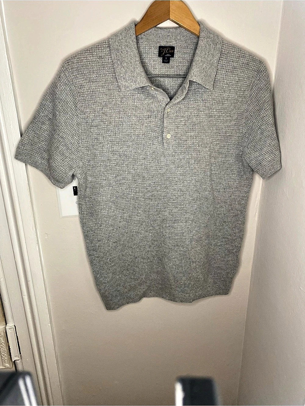 J Crew Cashmere Blend Polo Gray Small Like New small